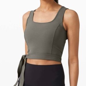 Lululemon Get Centred Crop Tank - Grey Sage